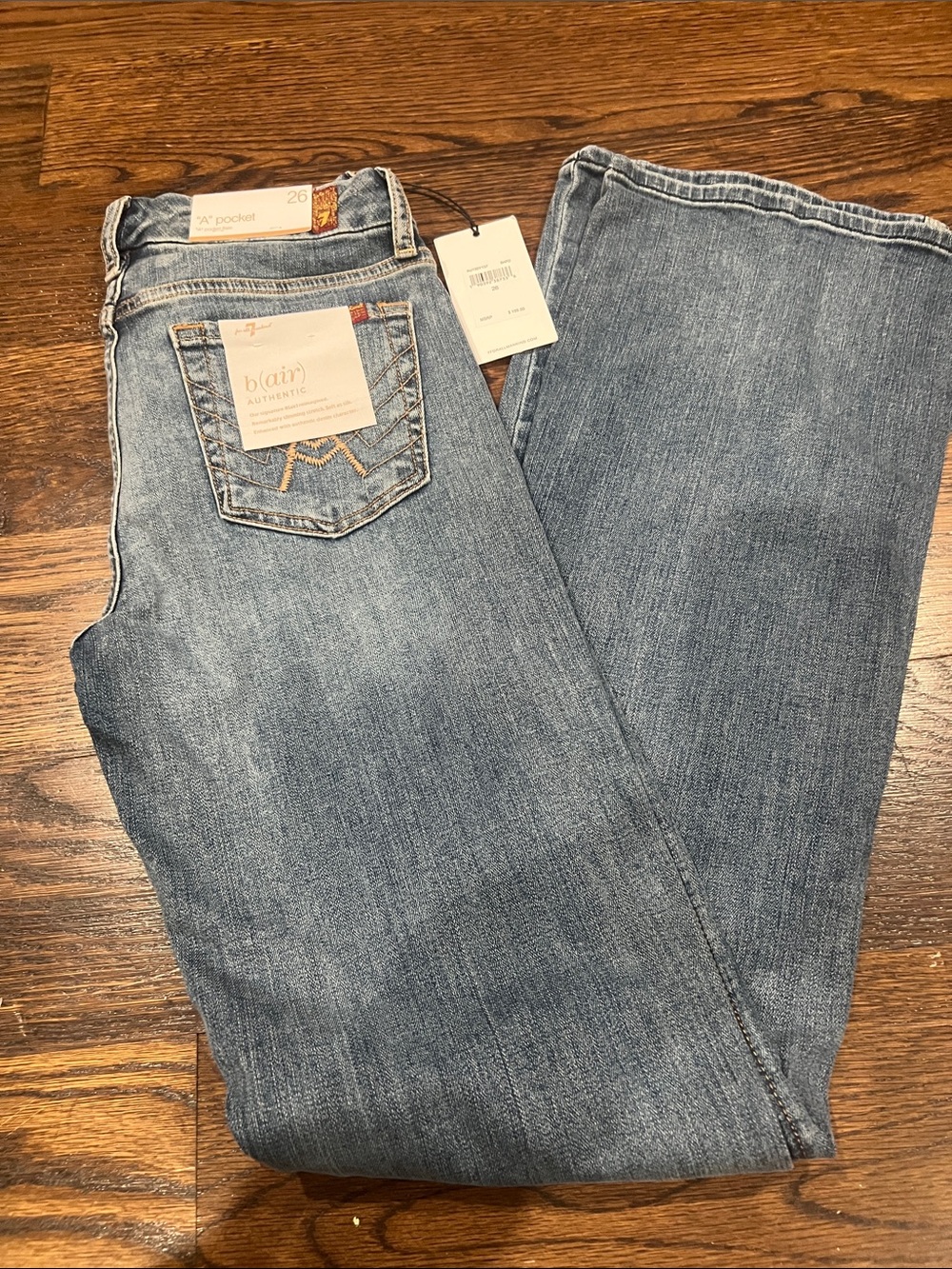 7 For All Mankind Men’s Straight Jeans in Medium Blue
